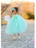 Aqua Mint Tulle Crochet Flower Girl Dress